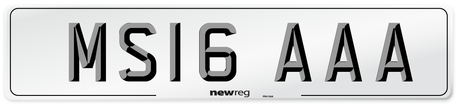 MS16 AAA Number Plate from New Reg